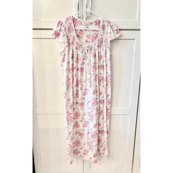 Charter Club Intimates Nightgown & Robe SET Women's M Pajamas Pink Floral Zipper - Picture 3 of 14